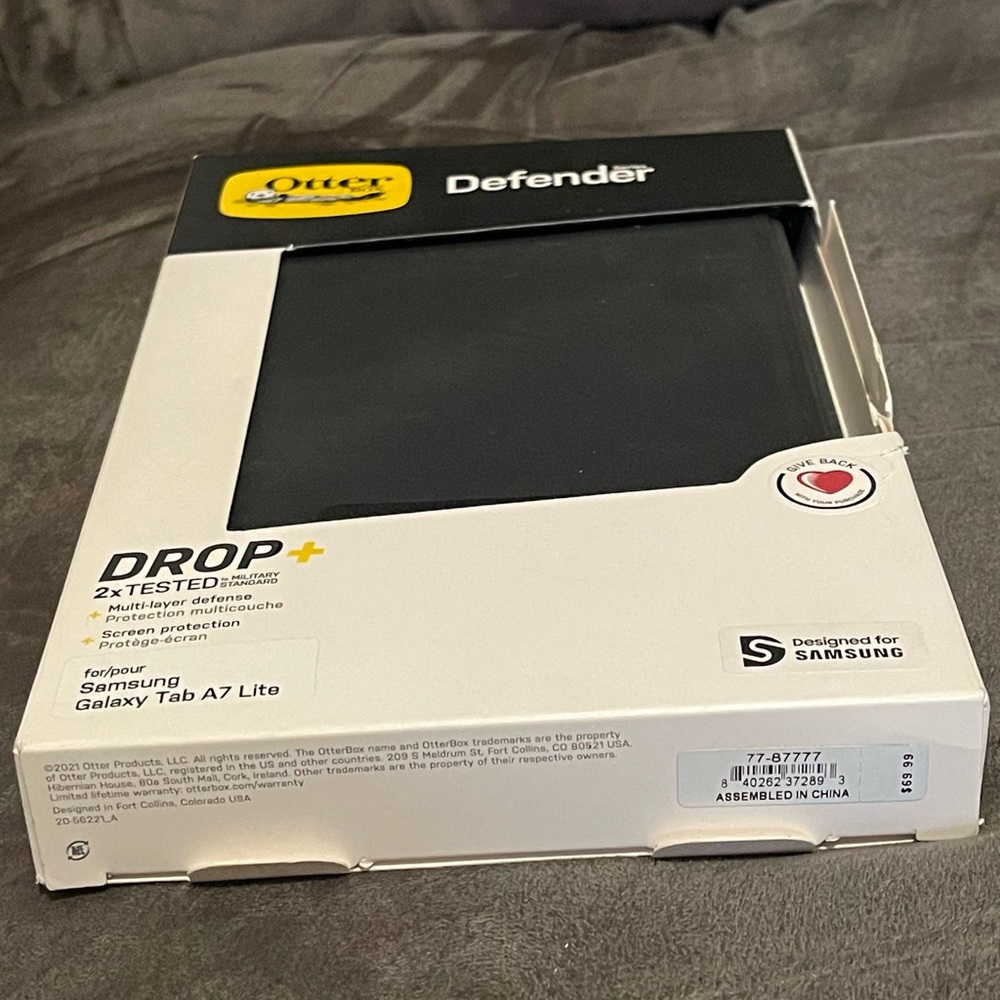 Otter Box- Black Defender Case for Samsung Galaxy Tab A7 Lite - Picture 2 of 4